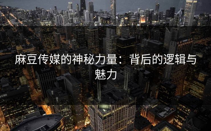 麻豆传媒的神秘力量：背后的逻辑与魅力