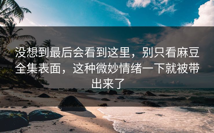 没想到最后会看到这里，别只看麻豆全集表面，这种微妙情绪一下就被带出来了